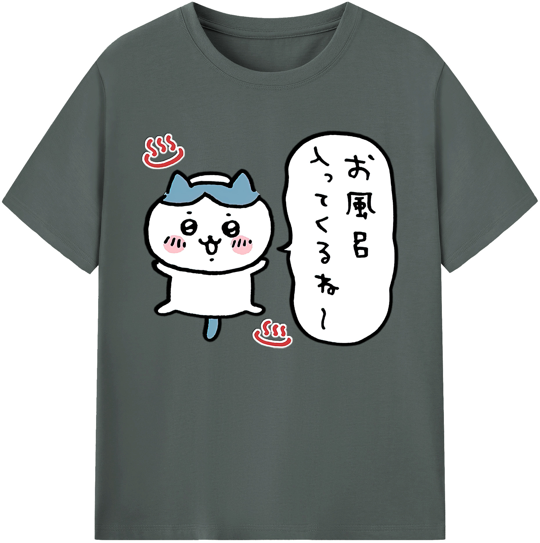 （画像用） ちいかわ ハチワレ Chii-kawa hachiware 綿100％ メンズ半袖Tシャツ｜肌触りやわらか＆通気性